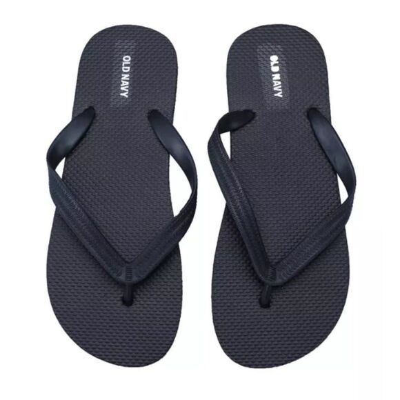 Old Navy Boys Milk Black Slip On Ankle Strap Flip Flop Flat Sandal Size 2/3 - Picture 1 of 13